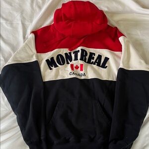 Montreal Canada Colorblock Hoodie - Red/White/Black
